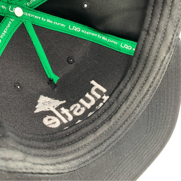 LRG Lifted Research Group Hustle Trees Snapback Hat Black White Embroidered - Picture 8 of 10